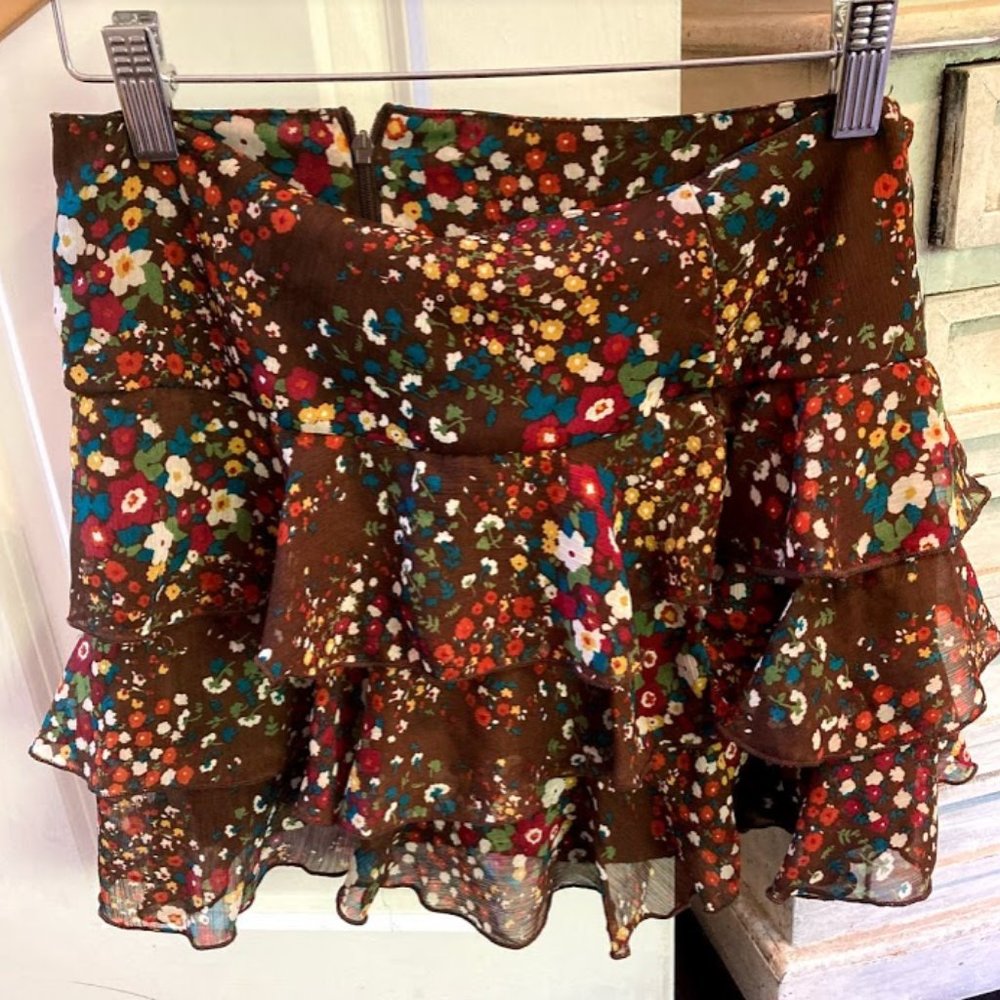 Multicolored Flower Miniskirt